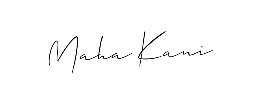 You should practise on your own different ways (Allison_Script) to write your name (Maha Kani) in signature. don't let someone else do it for you. Maha Kani signature style 2 images and pictures png