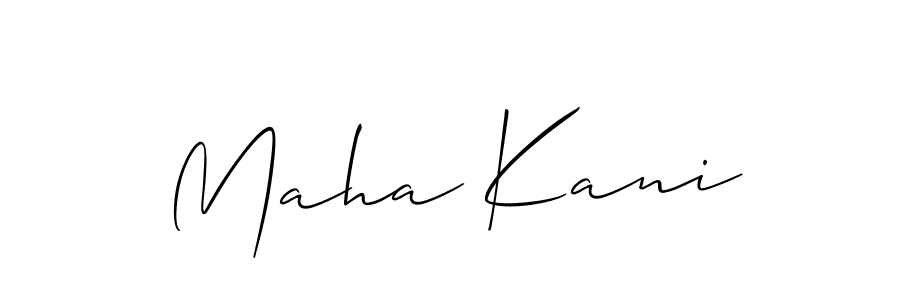 You should practise on your own different ways (Allison_Script) to write your name (Maha Kani) in signature. don't let someone else do it for you. Maha Kani signature style 2 images and pictures png