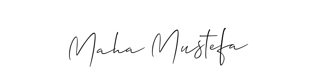 Also we have Maha Mustefa name is the best signature style. Create professional handwritten signature collection using Allison_Script autograph style. Maha Mustefa signature style 2 images and pictures png