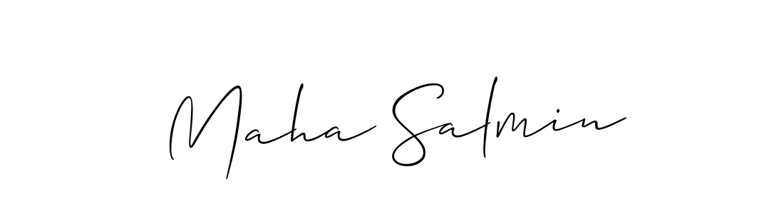 Allison_Script is a professional signature style that is perfect for those who want to add a touch of class to their signature. It is also a great choice for those who want to make their signature more unique. Get Maha Salmin name to fancy signature for free. Maha Salmin signature style 2 images and pictures png