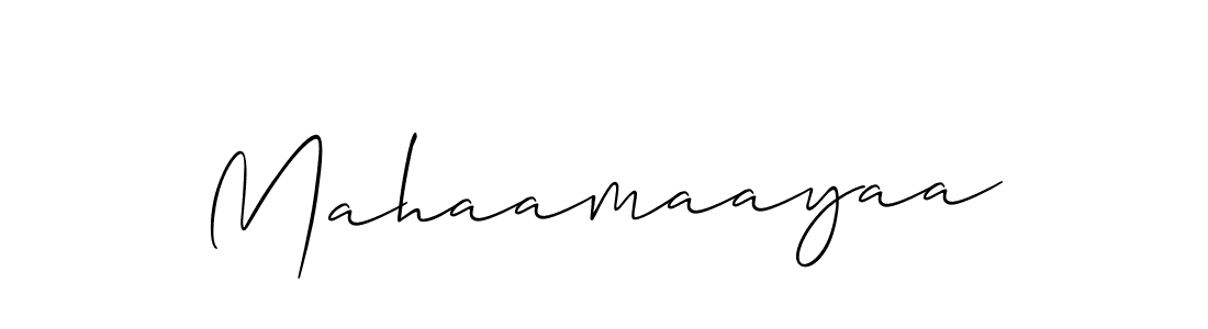 Use a signature maker to create a handwritten signature online. With this signature software, you can design (Allison_Script) your own signature for name Mahaamaayaa. Mahaamaayaa signature style 2 images and pictures png