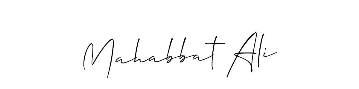 Make a beautiful signature design for name Mahabbat Ali. With this signature (Allison_Script) style, you can create a handwritten signature for free. Mahabbat Ali signature style 2 images and pictures png