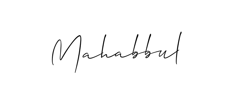You should practise on your own different ways (Allison_Script) to write your name (Mahabbul) in signature. don't let someone else do it for you. Mahabbul signature style 2 images and pictures png