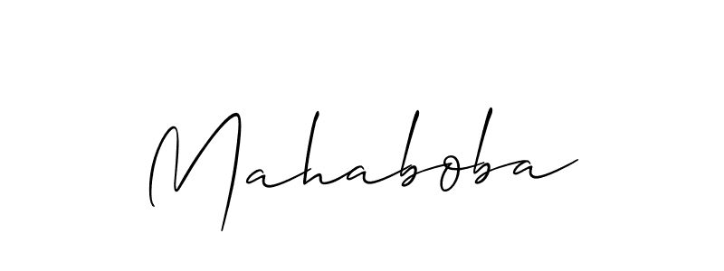 Use a signature maker to create a handwritten signature online. With this signature software, you can design (Allison_Script) your own signature for name Mahaboba. Mahaboba signature style 2 images and pictures png