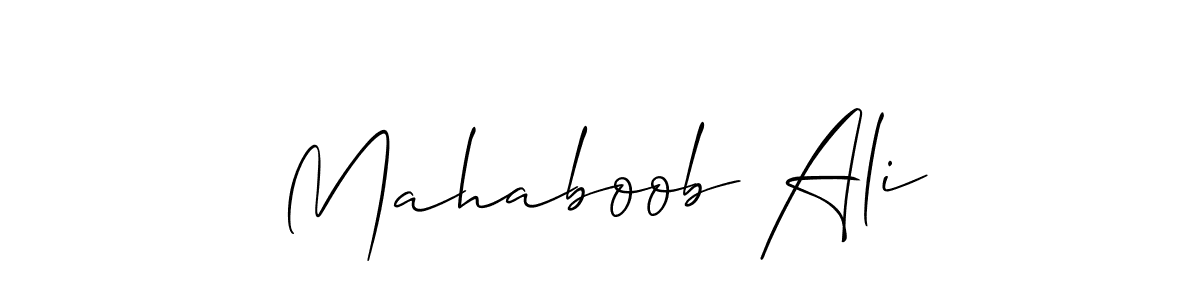 Make a beautiful signature design for name Mahaboob Ali. With this signature (Allison_Script) style, you can create a handwritten signature for free. Mahaboob Ali signature style 2 images and pictures png