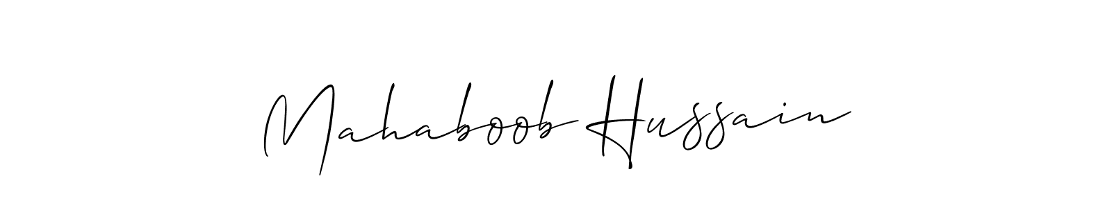 Use a signature maker to create a handwritten signature online. With this signature software, you can design (Allison_Script) your own signature for name Mahaboob Hussain. Mahaboob Hussain signature style 2 images and pictures png