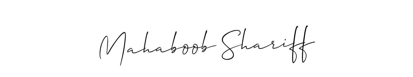 Make a beautiful signature design for name Mahaboob Shariff. With this signature (Allison_Script) style, you can create a handwritten signature for free. Mahaboob Shariff signature style 2 images and pictures png