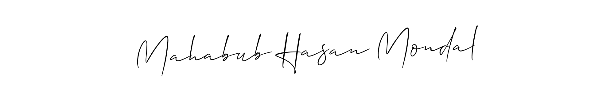 You should practise on your own different ways (Allison_Script) to write your name (Mahabub Hasan Mondal) in signature. don't let someone else do it for you. Mahabub Hasan Mondal signature style 2 images and pictures png