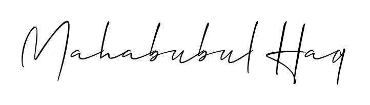 Create an unforgettable impression when signing with Mahabubul Haq name styled in Allison_Script typography. 100% free online generator. Mahabubul Haq signature style 2 images and pictures png