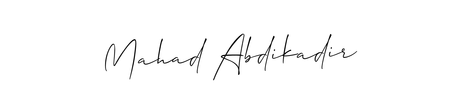 How to make Mahad Abdikadir signature? Allison_Script is a professional autograph style. Create handwritten signature for Mahad Abdikadir name. Mahad Abdikadir signature style 2 images and pictures png