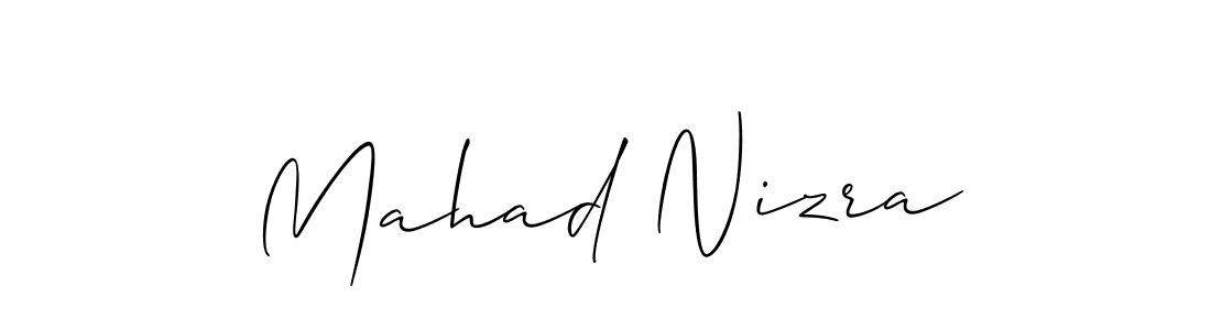 How to make Mahad Nizra name signature. Use Allison_Script style for creating short signs online. This is the latest handwritten sign. Mahad Nizra signature style 2 images and pictures png