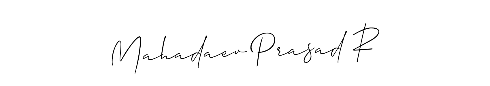 Similarly Allison_Script is the best handwritten signature design. Signature creator online .You can use it as an online autograph creator for name Mahadaev Prasad R. Mahadaev Prasad R signature style 2 images and pictures png