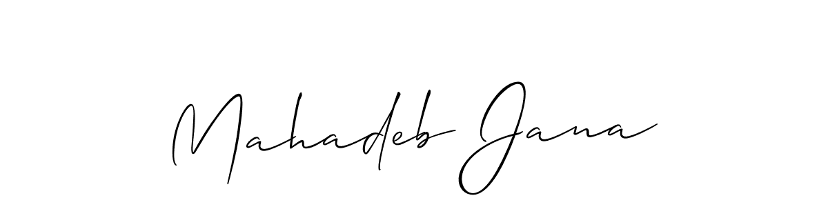 Make a short Mahadeb Jana signature style. Manage your documents anywhere anytime using Allison_Script. Create and add eSignatures, submit forms, share and send files easily. Mahadeb Jana signature style 2 images and pictures png