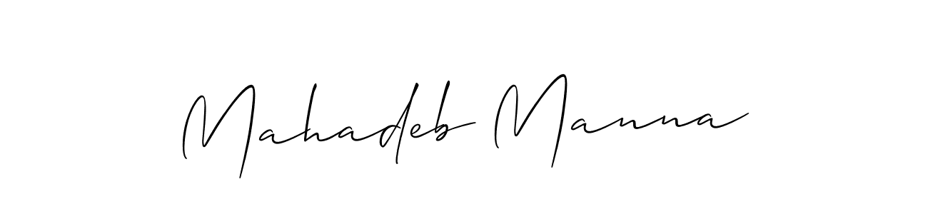 Also You can easily find your signature by using the search form. We will create Mahadeb Manna name handwritten signature images for you free of cost using Allison_Script sign style. Mahadeb Manna signature style 2 images and pictures png