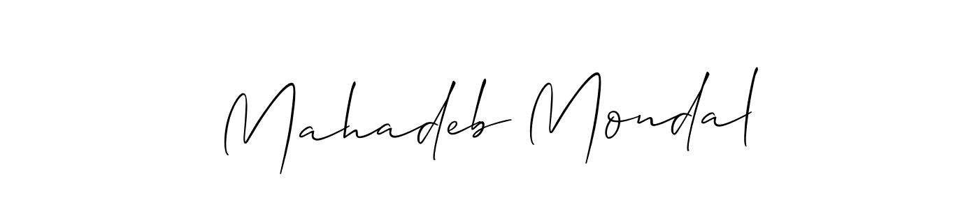 It looks lik you need a new signature style for name Mahadeb Mondal. Design unique handwritten (Allison_Script) signature with our free signature maker in just a few clicks. Mahadeb Mondal signature style 2 images and pictures png