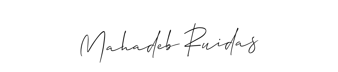 You should practise on your own different ways (Allison_Script) to write your name (Mahadeb Ruidas) in signature. don't let someone else do it for you. Mahadeb Ruidas signature style 2 images and pictures png