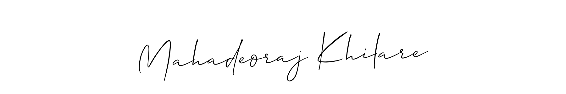 It looks lik you need a new signature style for name Mahadeoraj Khilare. Design unique handwritten (Allison_Script) signature with our free signature maker in just a few clicks. Mahadeoraj Khilare signature style 2 images and pictures png