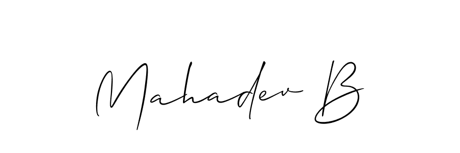 Make a beautiful signature design for name Mahadev B. With this signature (Allison_Script) style, you can create a handwritten signature for free. Mahadev B signature style 2 images and pictures png
