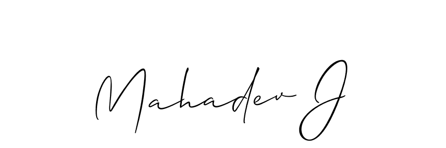 How to make Mahadev J name signature. Use Allison_Script style for creating short signs online. This is the latest handwritten sign. Mahadev J signature style 2 images and pictures png