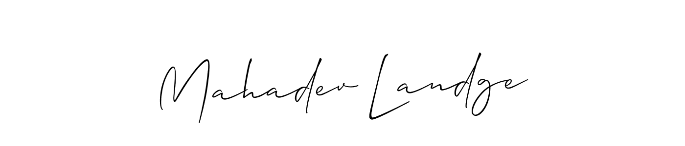 How to Draw Mahadev Landge signature style? Allison_Script is a latest design signature styles for name Mahadev Landge. Mahadev Landge signature style 2 images and pictures png