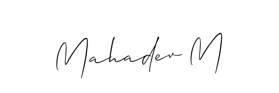 Mahadev M stylish signature style. Best Handwritten Sign (Allison_Script) for my name. Handwritten Signature Collection Ideas for my name Mahadev M. Mahadev M signature style 2 images and pictures png