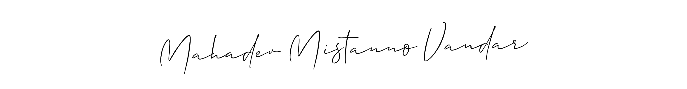 How to make Mahadev Mistanno Vandar signature? Allison_Script is a professional autograph style. Create handwritten signature for Mahadev Mistanno Vandar name. Mahadev Mistanno Vandar signature style 2 images and pictures png