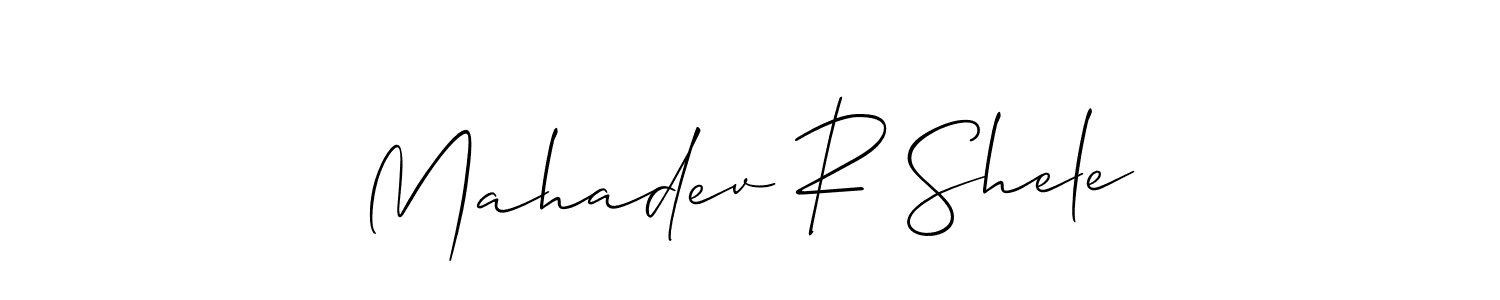 Similarly Allison_Script is the best handwritten signature design. Signature creator online .You can use it as an online autograph creator for name Mahadev R Shele. Mahadev R Shele signature style 2 images and pictures png