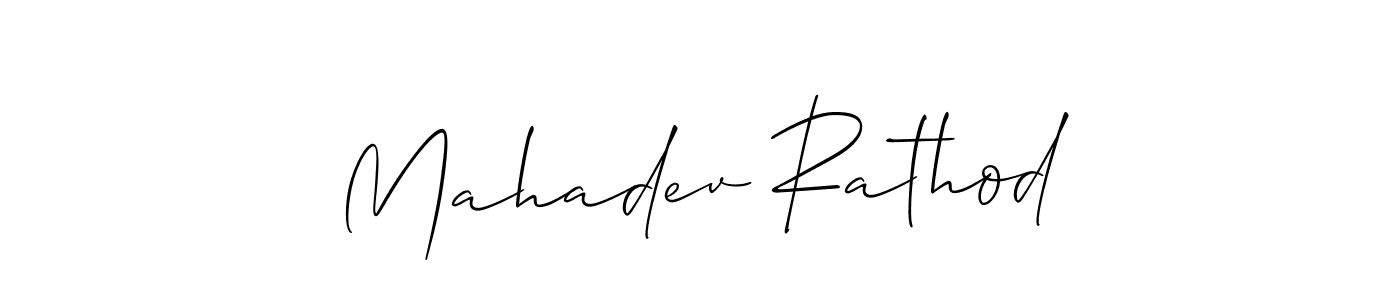 Make a beautiful signature design for name Mahadev Rathod. With this signature (Allison_Script) style, you can create a handwritten signature for free. Mahadev Rathod signature style 2 images and pictures png