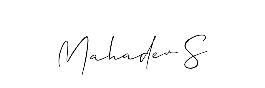 Use a signature maker to create a handwritten signature online. With this signature software, you can design (Allison_Script) your own signature for name Mahadev S. Mahadev S signature style 2 images and pictures png