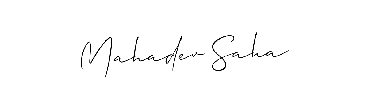 The best way (Allison_Script) to make a short signature is to pick only two or three words in your name. The name Mahadev Saha include a total of six letters. For converting this name. Mahadev Saha signature style 2 images and pictures png