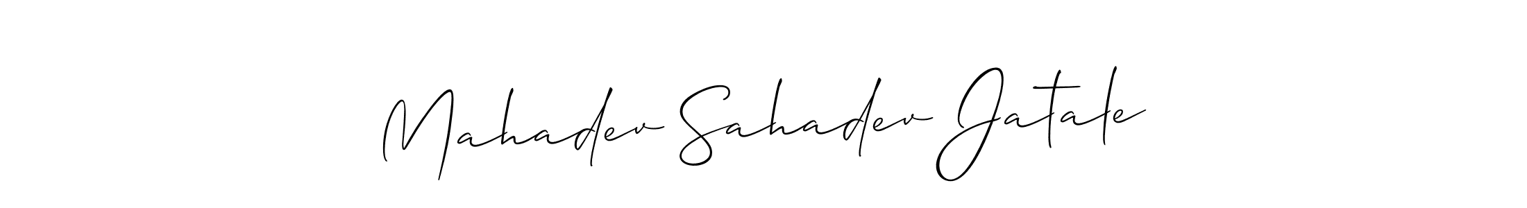Allison_Script is a professional signature style that is perfect for those who want to add a touch of class to their signature. It is also a great choice for those who want to make their signature more unique. Get Mahadev Sahadev Jatale name to fancy signature for free. Mahadev Sahadev Jatale signature style 2 images and pictures png
