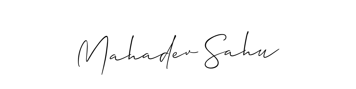 You should practise on your own different ways (Allison_Script) to write your name (Mahadev Sahu) in signature. don't let someone else do it for you. Mahadev Sahu signature style 2 images and pictures png