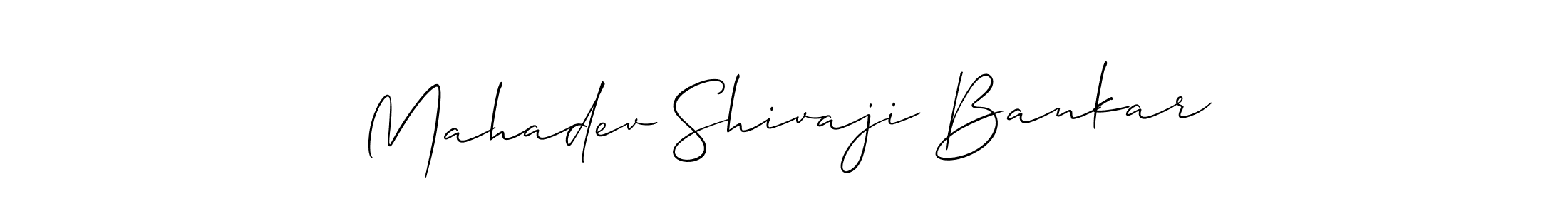 Use a signature maker to create a handwritten signature online. With this signature software, you can design (Allison_Script) your own signature for name Mahadev Shivaji Bankar. Mahadev Shivaji Bankar signature style 2 images and pictures png