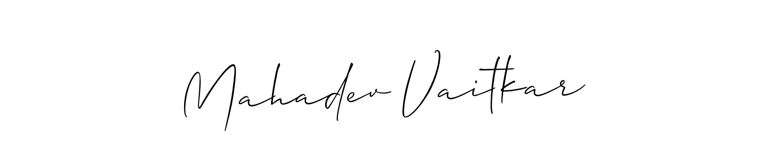 Make a beautiful signature design for name Mahadev Vaitkar. With this signature (Allison_Script) style, you can create a handwritten signature for free. Mahadev Vaitkar signature style 2 images and pictures png