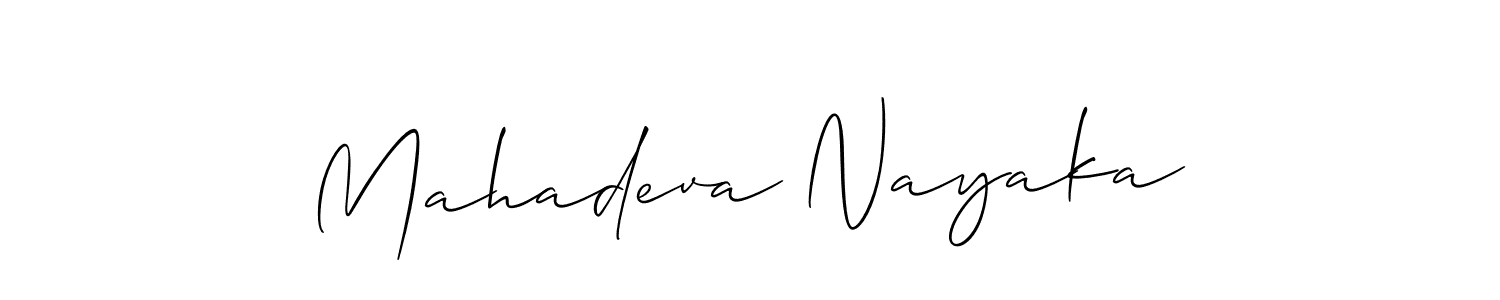 Allison_Script is a professional signature style that is perfect for those who want to add a touch of class to their signature. It is also a great choice for those who want to make their signature more unique. Get Mahadeva Nayaka name to fancy signature for free. Mahadeva Nayaka signature style 2 images and pictures png