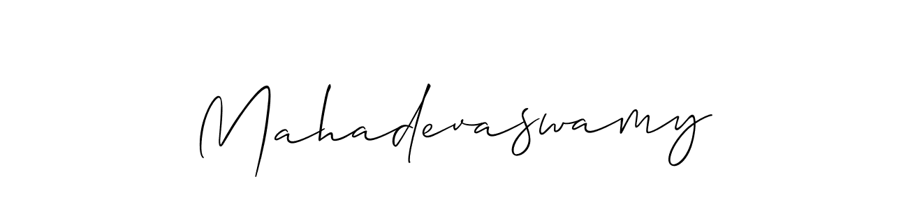 How to make Mahadevaswamy signature? Allison_Script is a professional autograph style. Create handwritten signature for Mahadevaswamy name. Mahadevaswamy signature style 2 images and pictures png