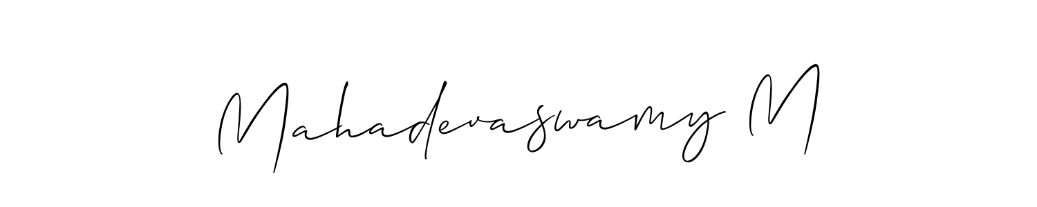 How to Draw Mahadevaswamy M signature style? Allison_Script is a latest design signature styles for name Mahadevaswamy M. Mahadevaswamy M signature style 2 images and pictures png