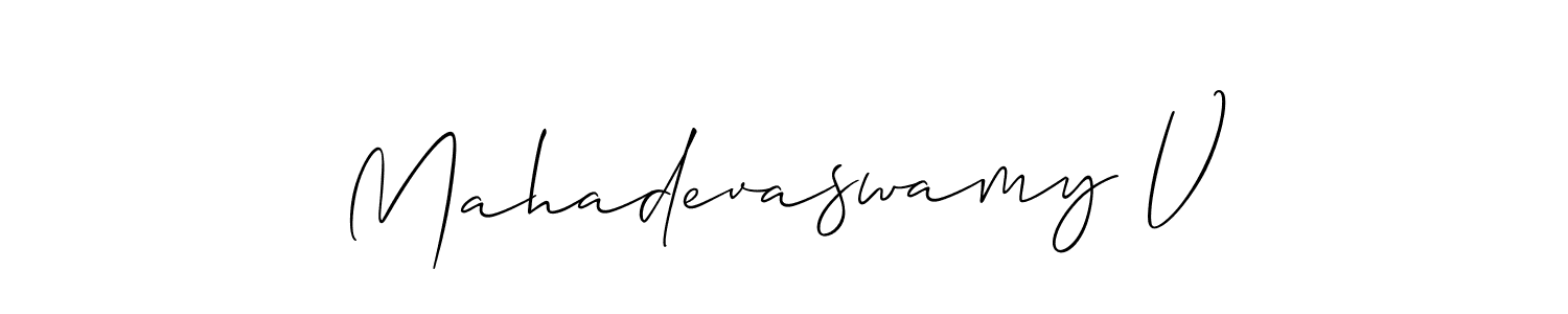You can use this online signature creator to create a handwritten signature for the name Mahadevaswamy V. This is the best online autograph maker. Mahadevaswamy V signature style 2 images and pictures png