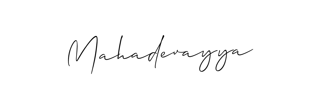 Make a beautiful signature design for name Mahadevayya. With this signature (Allison_Script) style, you can create a handwritten signature for free. Mahadevayya signature style 2 images and pictures png