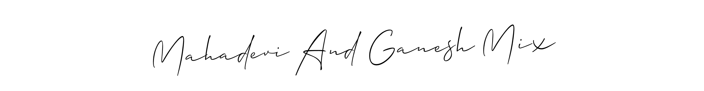 Also You can easily find your signature by using the search form. We will create Mahadevi And Ganesh Mix name handwritten signature images for you free of cost using Allison_Script sign style. Mahadevi And Ganesh Mix signature style 2 images and pictures png