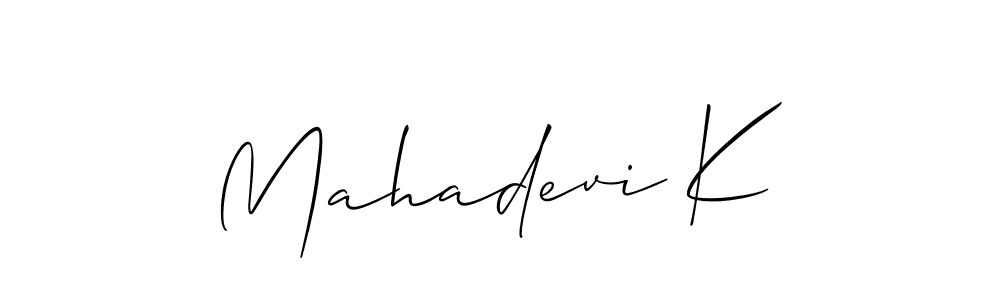 Mahadevi K stylish signature style. Best Handwritten Sign (Allison_Script) for my name. Handwritten Signature Collection Ideas for my name Mahadevi K. Mahadevi K signature style 2 images and pictures png