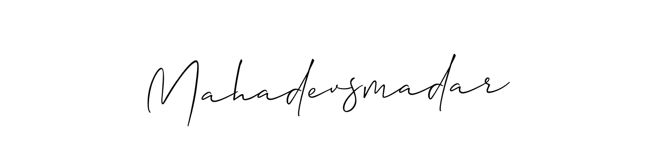 The best way (Allison_Script) to make a short signature is to pick only two or three words in your name. The name Mahadevsmadar include a total of six letters. For converting this name. Mahadevsmadar signature style 2 images and pictures png