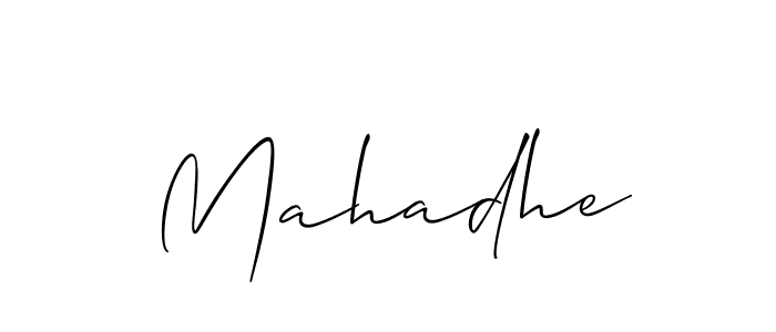 Create a beautiful signature design for name Mahadhe. With this signature (Allison_Script) fonts, you can make a handwritten signature for free. Mahadhe signature style 2 images and pictures png
