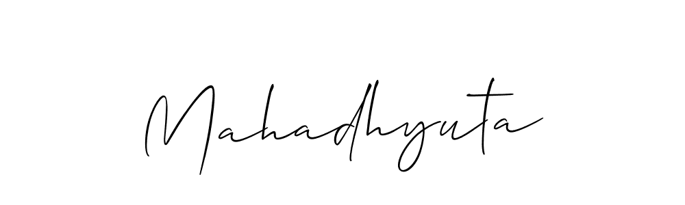 You should practise on your own different ways (Allison_Script) to write your name (Mahadhyuta) in signature. don't let someone else do it for you. Mahadhyuta signature style 2 images and pictures png