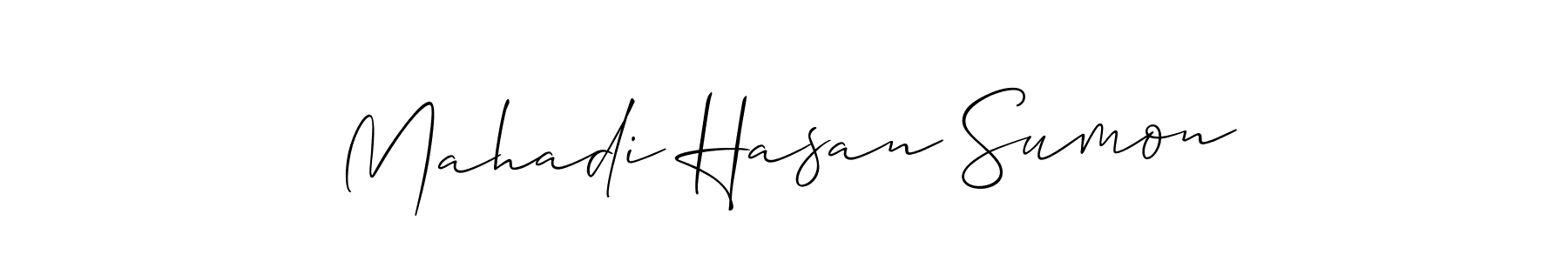 Use a signature maker to create a handwritten signature online. With this signature software, you can design (Allison_Script) your own signature for name Mahadi Hasan Sumon. Mahadi Hasan Sumon signature style 2 images and pictures png