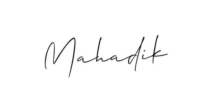 Create a beautiful signature design for name Mahadik. With this signature (Allison_Script) fonts, you can make a handwritten signature for free. Mahadik signature style 2 images and pictures png