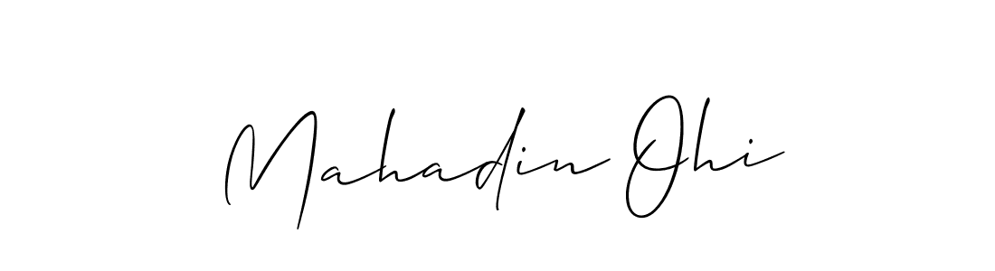 How to make Mahadin Ohi name signature. Use Allison_Script style for creating short signs online. This is the latest handwritten sign. Mahadin Ohi signature style 2 images and pictures png