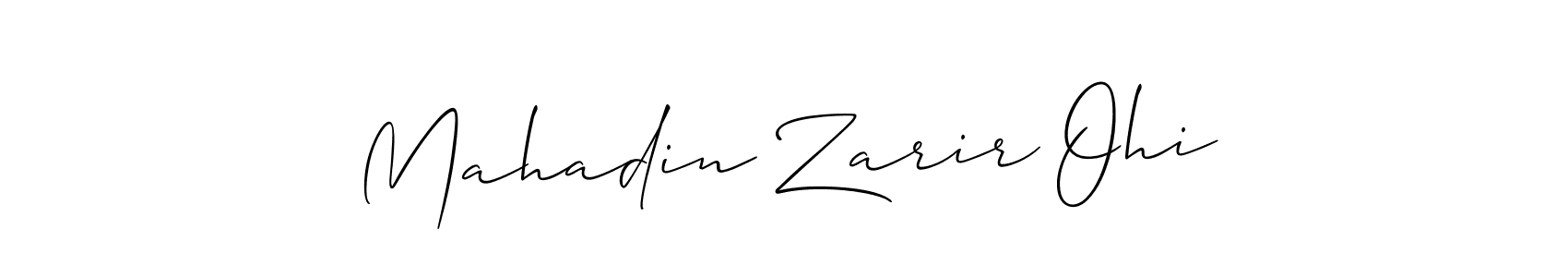 Similarly Allison_Script is the best handwritten signature design. Signature creator online .You can use it as an online autograph creator for name Mahadin Zarir Ohi. Mahadin Zarir Ohi signature style 2 images and pictures png