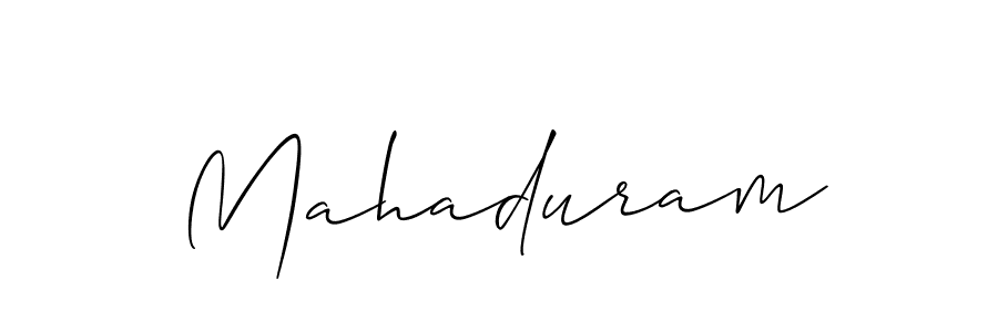 Design your own signature with our free online signature maker. With this signature software, you can create a handwritten (Allison_Script) signature for name Mahaduram. Mahaduram signature style 2 images and pictures png