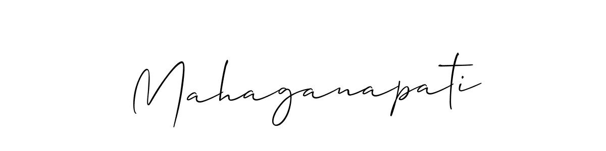 Use a signature maker to create a handwritten signature online. With this signature software, you can design (Allison_Script) your own signature for name Mahaganapati. Mahaganapati signature style 2 images and pictures png
